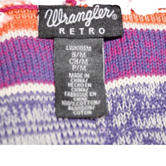 Wrangler Retro Striped Fringe Kimono Cardigan S/M – Boho Southwestern Open Front - Picture 11 of 11